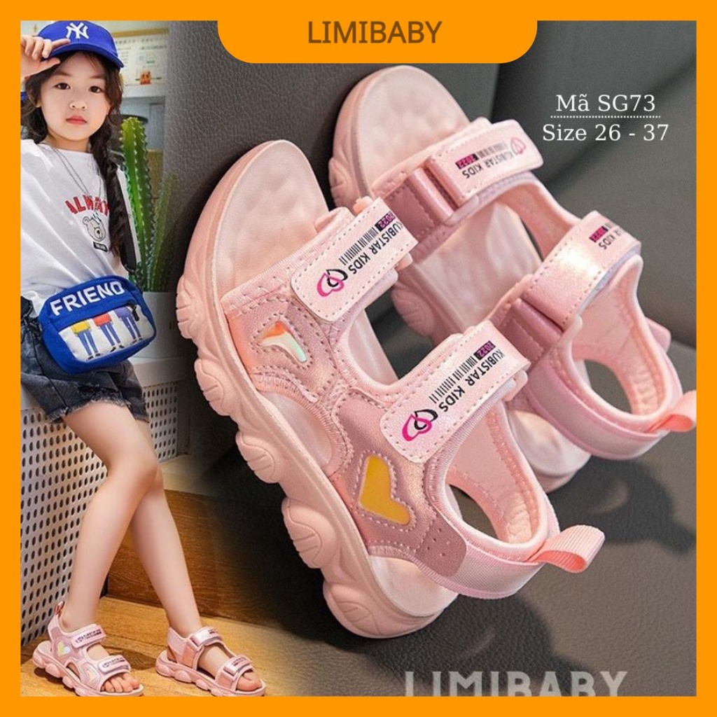 Giày sandal bé gái đi học màu hồng dép quai hậu  thoáng khí êm phù hợp cho trẻ em nữ đi học đi chơi SG73
