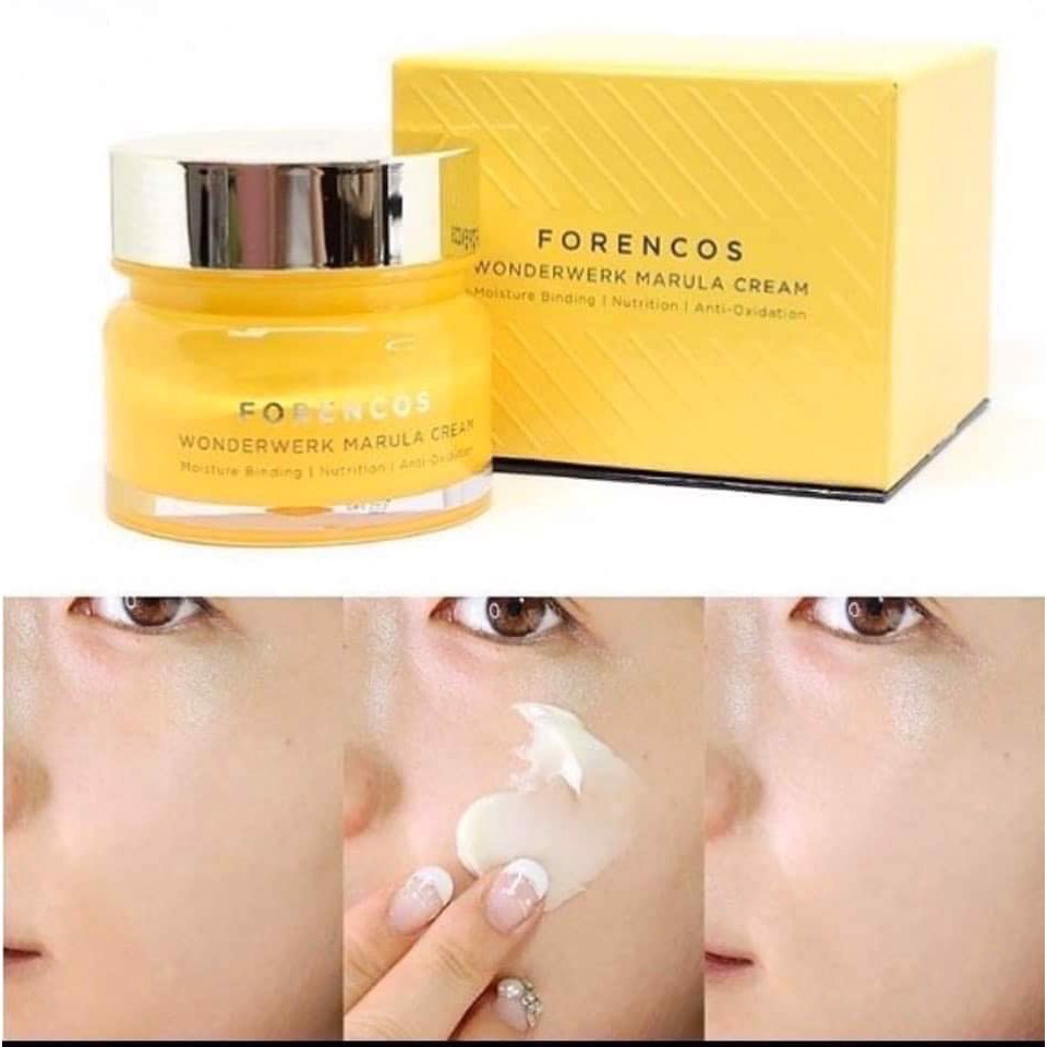 Kem Dưỡng Trắng Da Chuyên Sâu Forencos Wonderwerk Marula Cream ban đêm màu vàng Hàn Quốc 50ml
