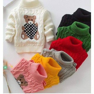 Áo len thừng hình gấu size  cho bé trai/bé gái.