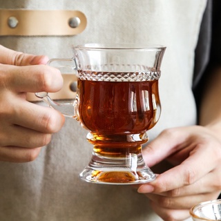 Ly thủy tinh họa tiết cổ điển Heodecor C07, cốc thủy tinh phong cách Retro sang trọng