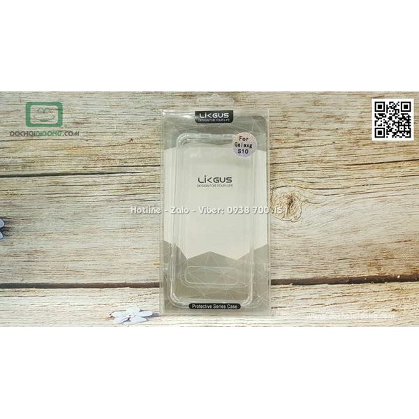Ốp lưng Samsung S10 Likgus lưng cứng viền trong chống sốc