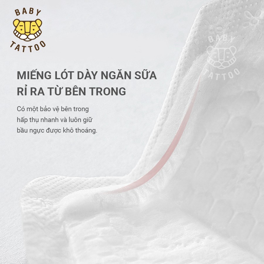BABY TATTOO Miếng Lót Thấm Hút Sữa Dành Cho Các Mẹ Sau Sinh Và Đang Cho Con Bú, Hộp 32 Miếng