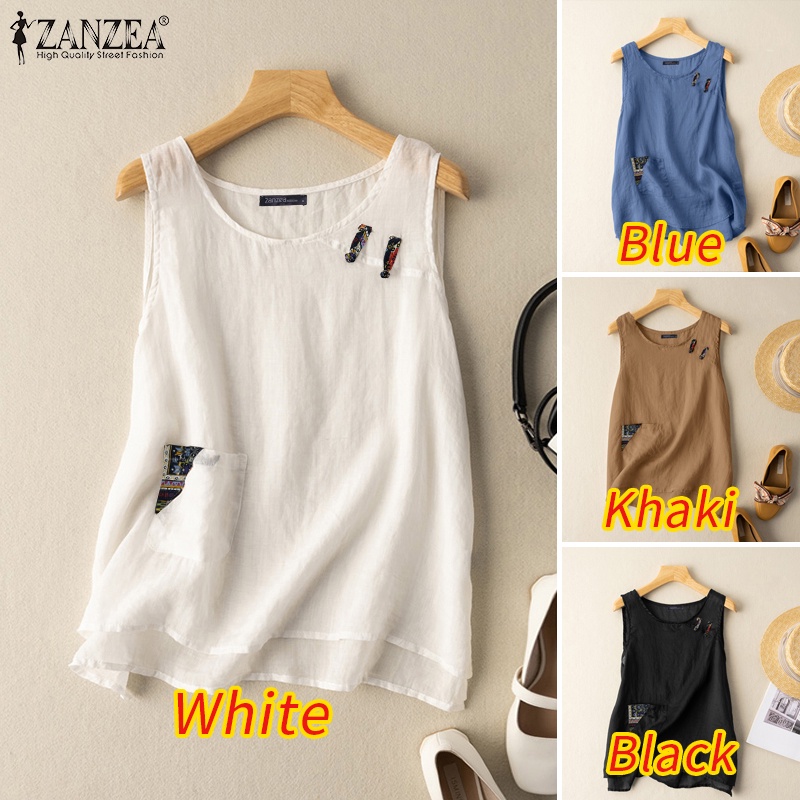 Zanzea Áo Hai Dây Mỏng Dáng Rộng Thời Trang Mùa Hè Cho Nữ