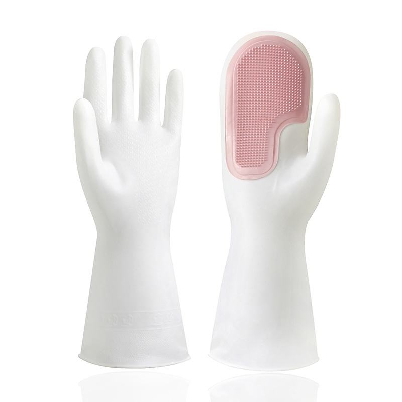 Găng Tay Rửa Chén Bằng Nhựa Latex Chống Nước Đa Năng Cho Nữ