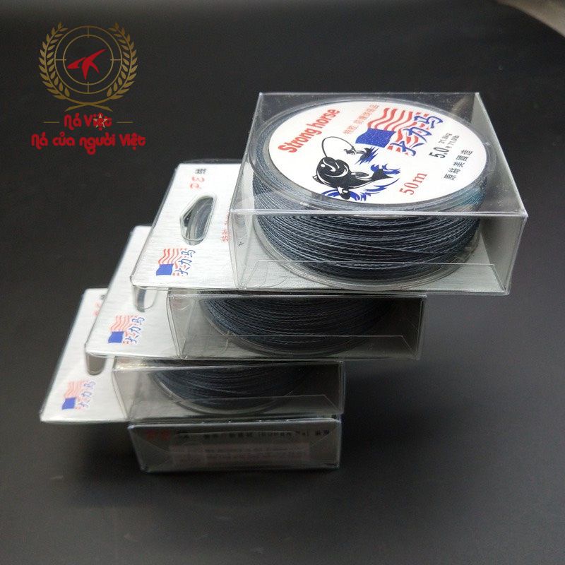 [Sale] Cuộn Dây Câu Cá Dài 50m - Đường Kính 0.5mm - Lõi Cước Bọc Dù Bên Ngoài - Đàn hồi Tốt - Lực Kéo 32kg - Mã 5.0