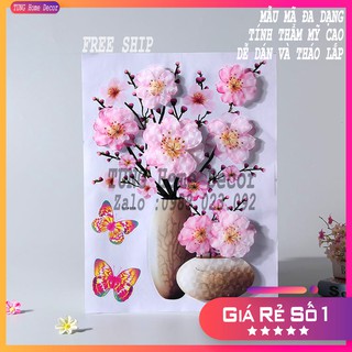TỔNG HỢP Decal 3D Bình hoa tranh nổi trang trí 2021 (12 mẫu)