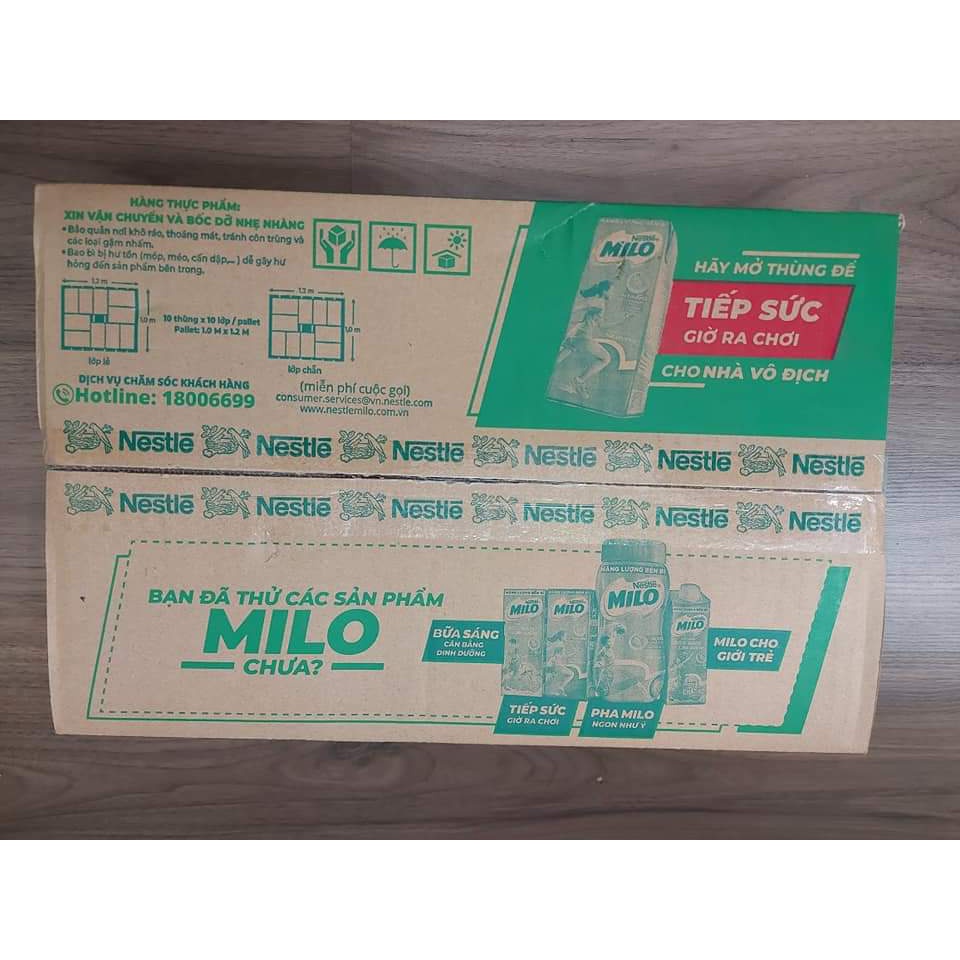 Sữa lúa mạch Nestlé Milo thùng 48 hộp x180ml có đường hoặc ít đường