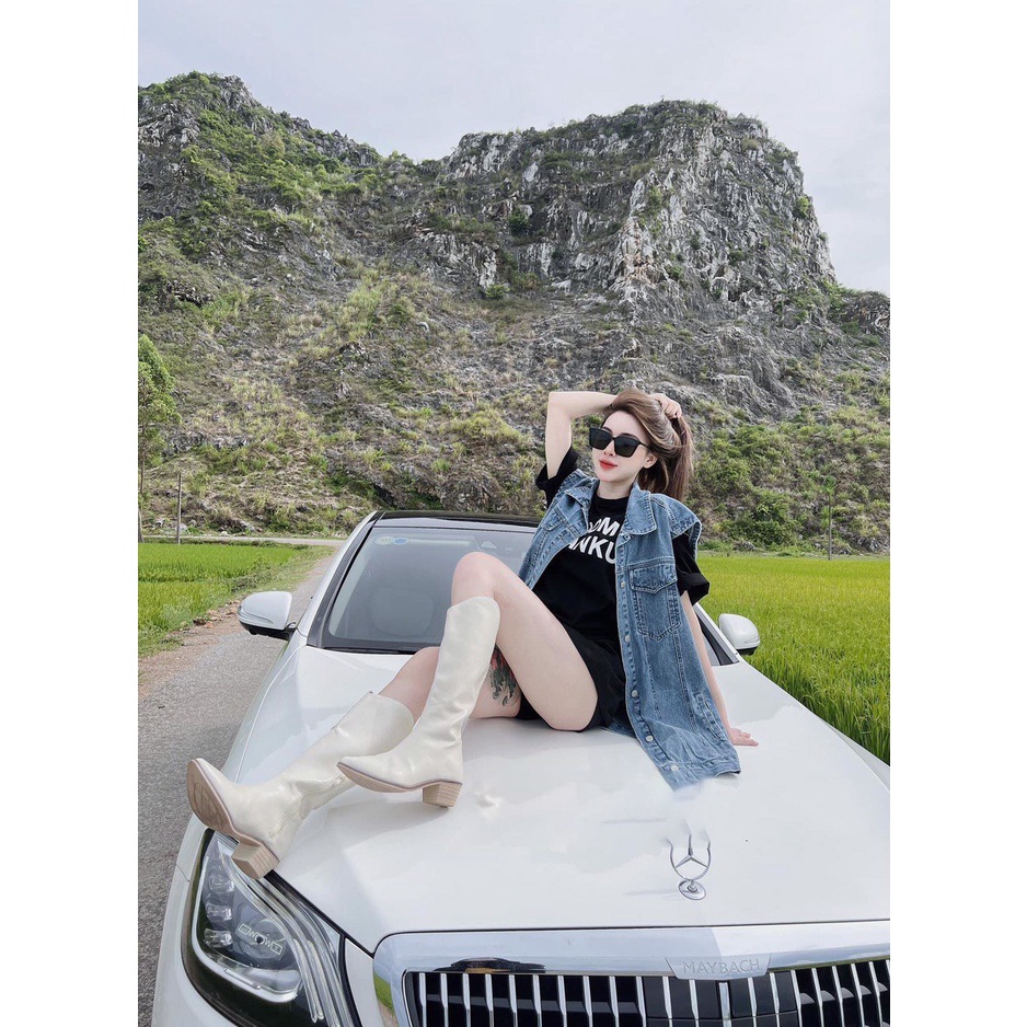 set áo phông + áo khoác bò cá tính 2022