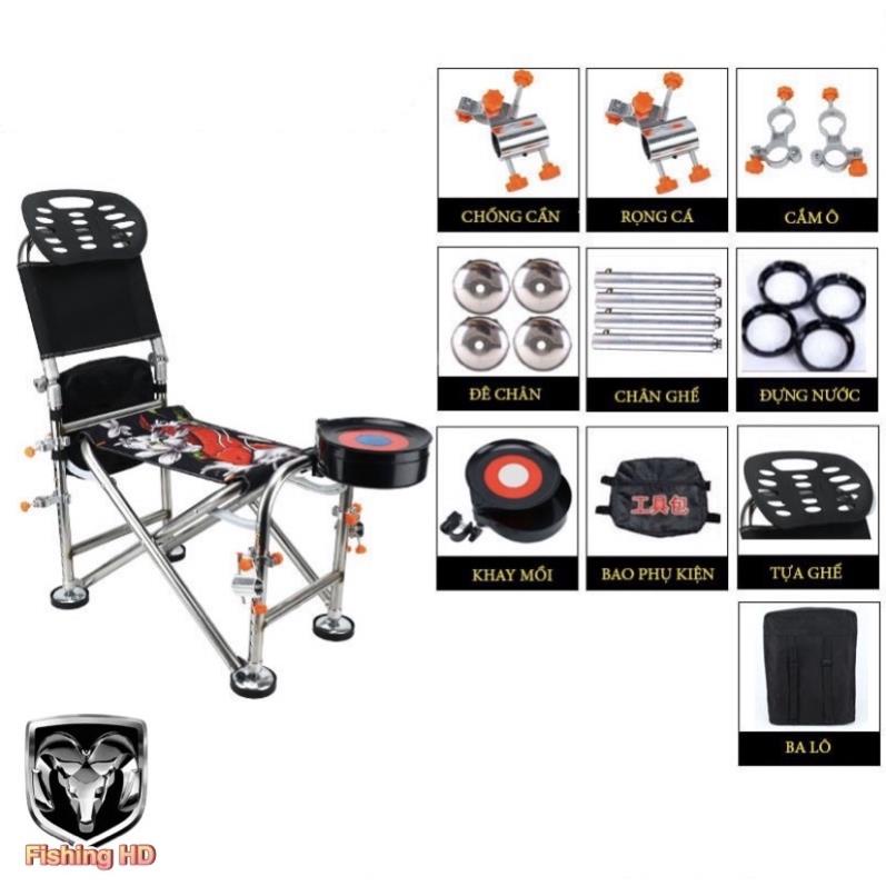 Ghế Câu Cá Địa Hình Ghế Câu Đài Ghế Câu Gấp Gọn Kềm Đủ Phụ Kiện, Đồ câu đài