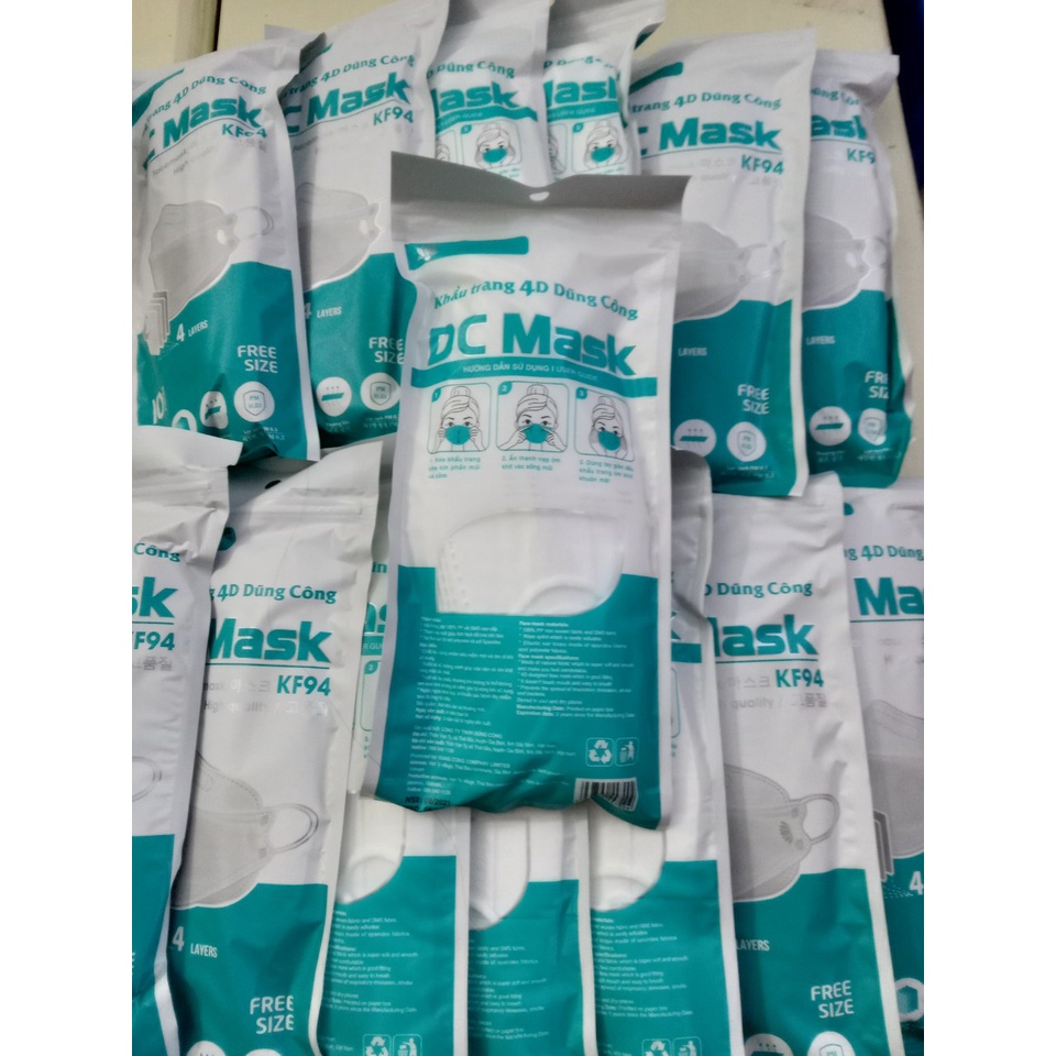 50 chiếc khẩu trang KF94 kháng khuẩn chống bụi 4 lớp Hàng đẹp chuẩn DC Mask