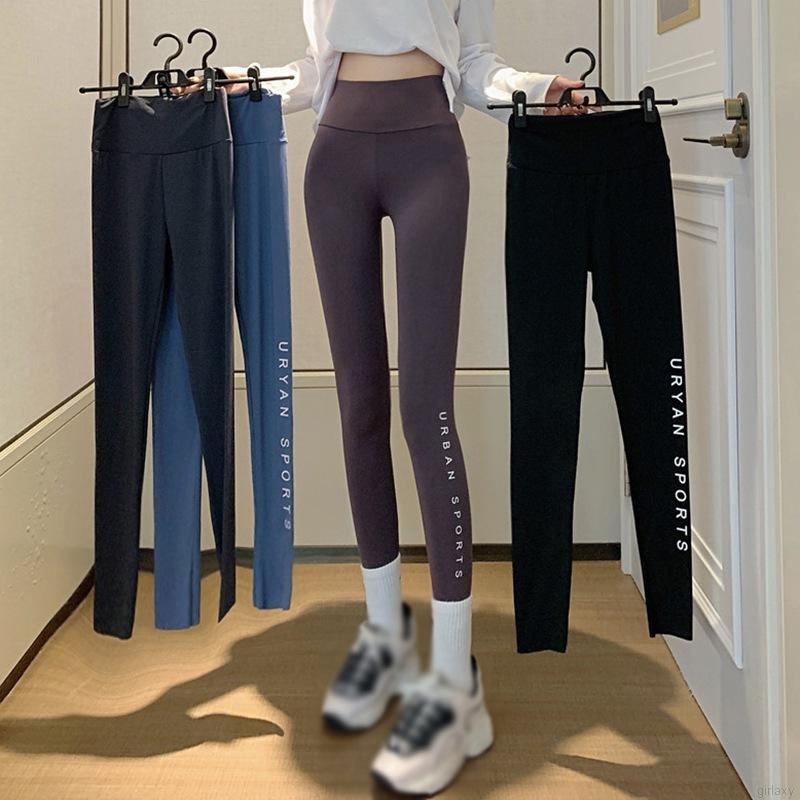 Quần legging thể thao lưng cao in chữ phong cách Hàn Quốc | BigBuy360 - bigbuy360.vn