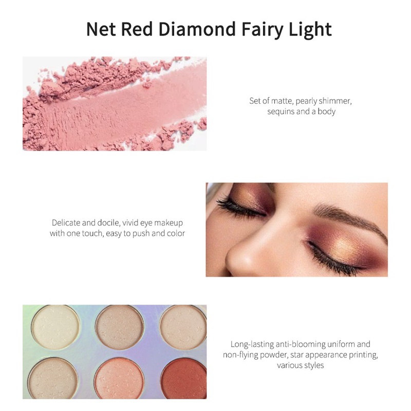 【Ready】 6 Colors Highlighter Makeup Shimmer Baking Powder Highlighter Palette Skin Brighten Highlight Face Contour Concealer colorlife