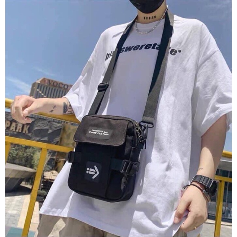 [ Rẻ vô địch ] Túi đeo chéo vải bố chống nước nhẹ - Mũi tên