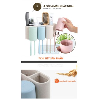 Giá để bàn chải ECOCO kèm 4 cốc cao cấp 9266