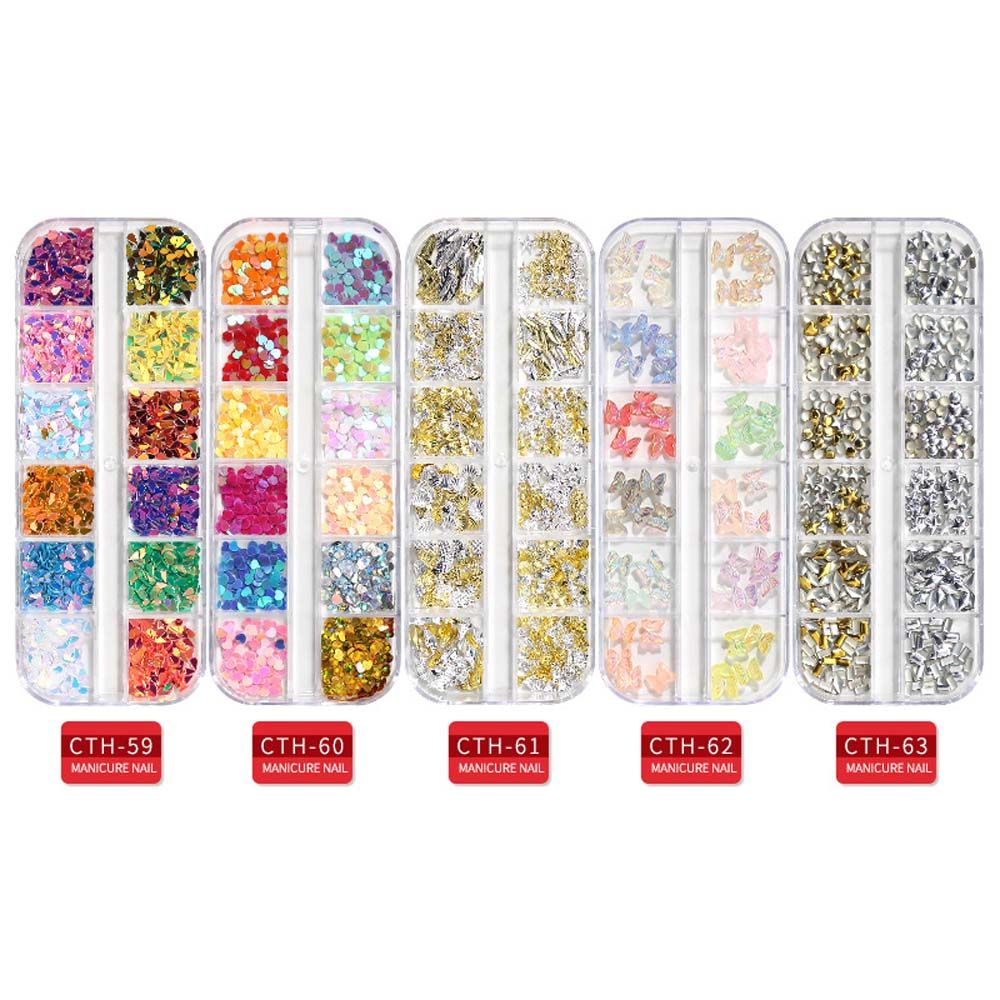 [Hàng mới về] Bộ phụ kiện trang trí móng tay nhựa resin/sequin 3d dễ thương diy