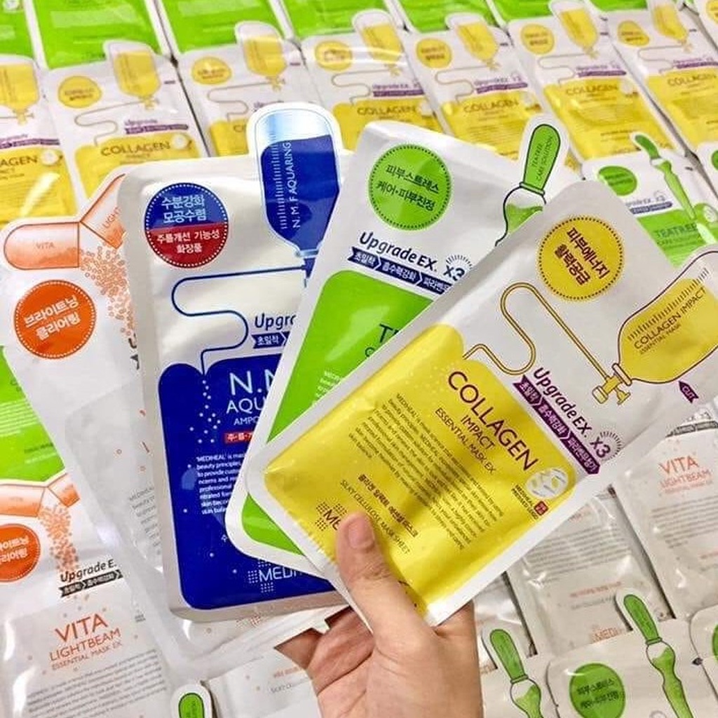 Mặt Nạ Dưỡng Ẩm Trắng Da Chống Lão Hóa MEDIHEAL Essential Hộp 10 Miếng