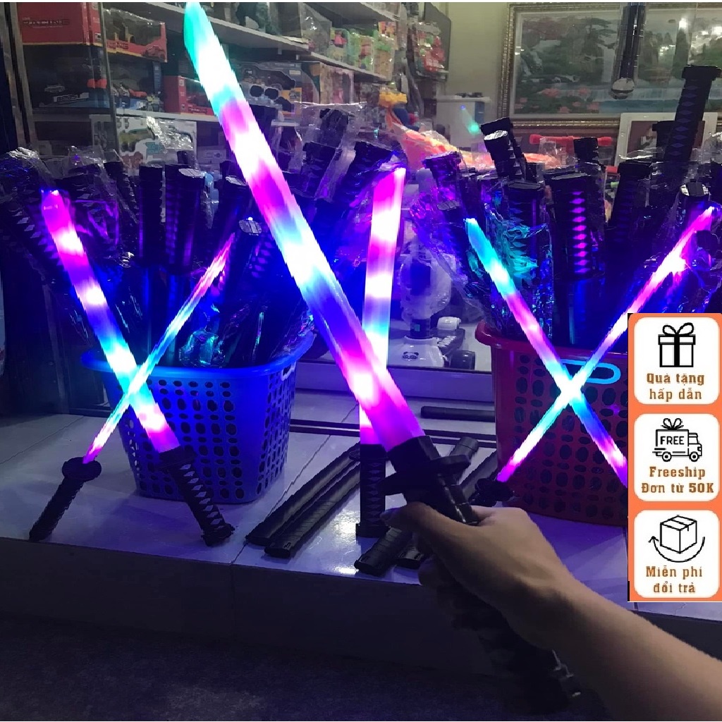 [kèm 3 pin] Kiếm ánh sáng hot trend 2022, kiếm phát sáng katana nhiều màu sắc