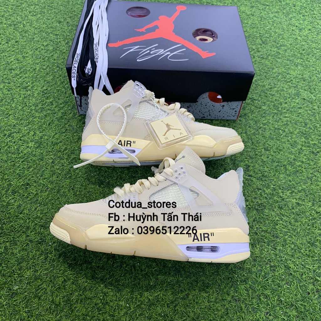 Giầy thể thao bóng rổ jordan ofwhite 4 chuẩn 1:1 chất lượng ( full phụ kiện + free ship )