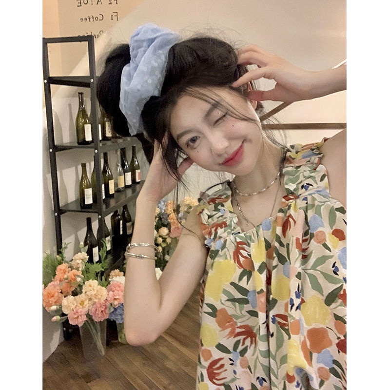 Áo Hai Dây Dáng Ôm Ngắn In Hình Hoa Thời Trang Mùa Hè 2022