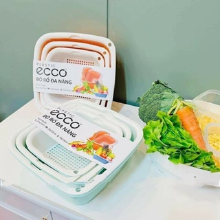 Bộ Rổ Nhựa Kèm Chậu 6 Món đa năng Ecco
