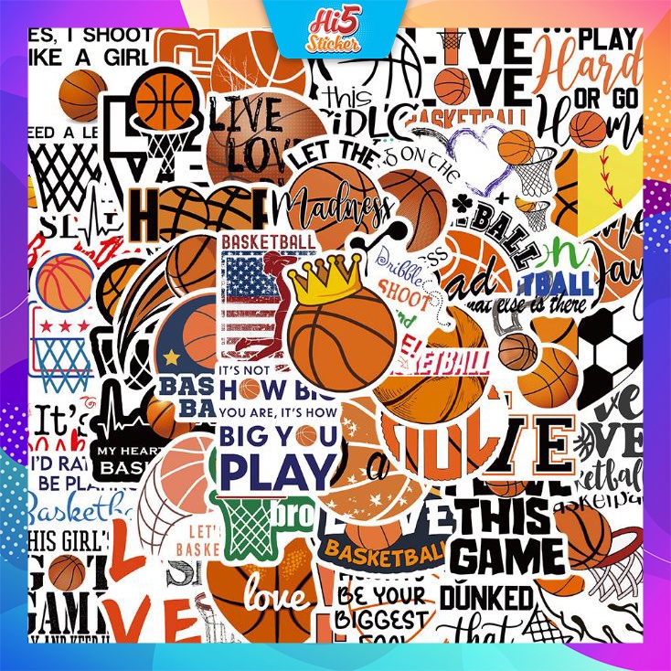 Sticker dán cao cấp CHỦ ĐỀ BÓNG RỔ COOL ms#252
