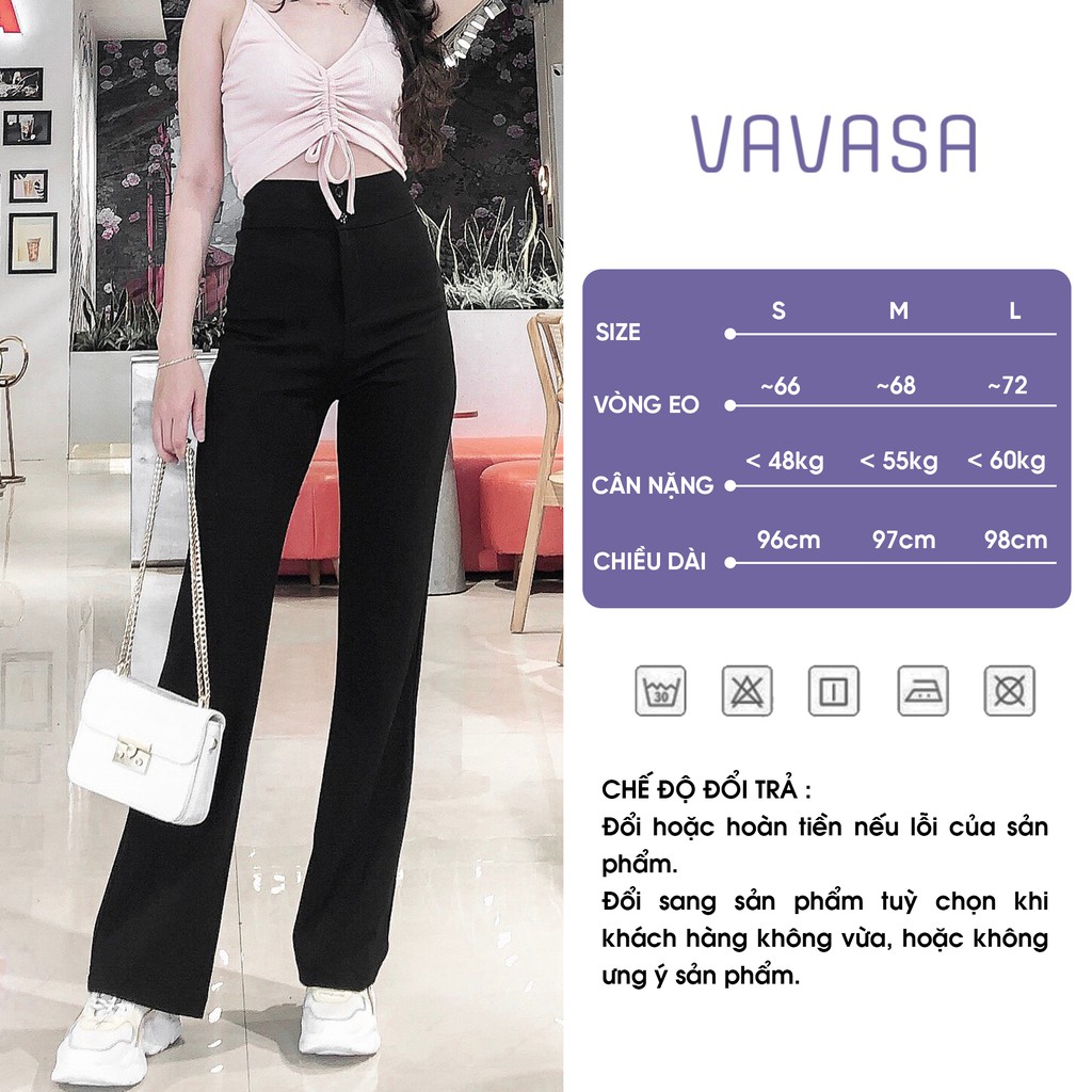 Quần tây nữ công sở lưng cao ống loe đi học bigsize VAVASA QT05