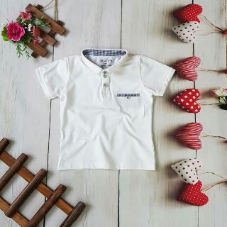 Áo thun cổ trụ bé trai