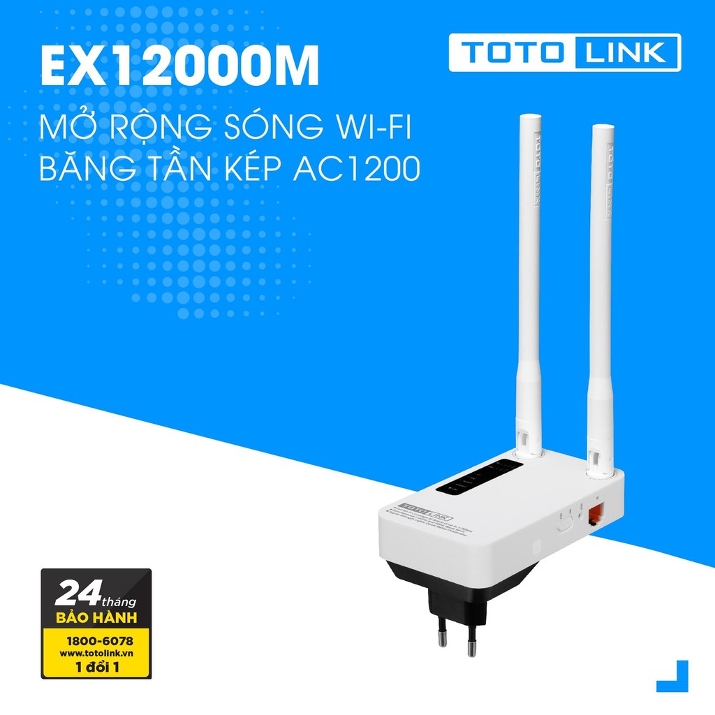 Bộ kích sóng mở rộng sóng Wi-Fi Totolink Băng Tần Kép EX1200 và EX200 Hàng Chính Hãng