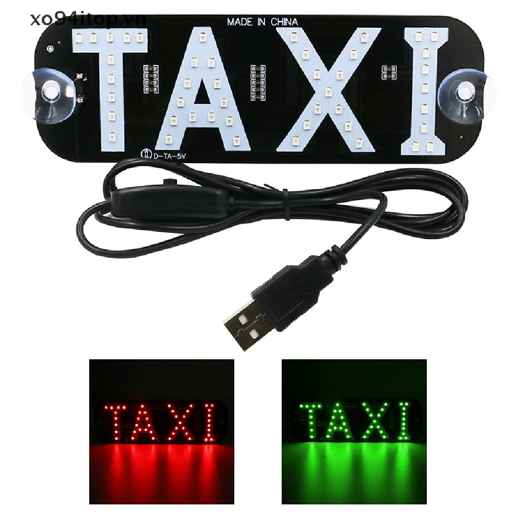 Bảng đèn LED 12V chữ taxi gắn kính chắn gió xe ô tô kèm công tắc tiện dụng