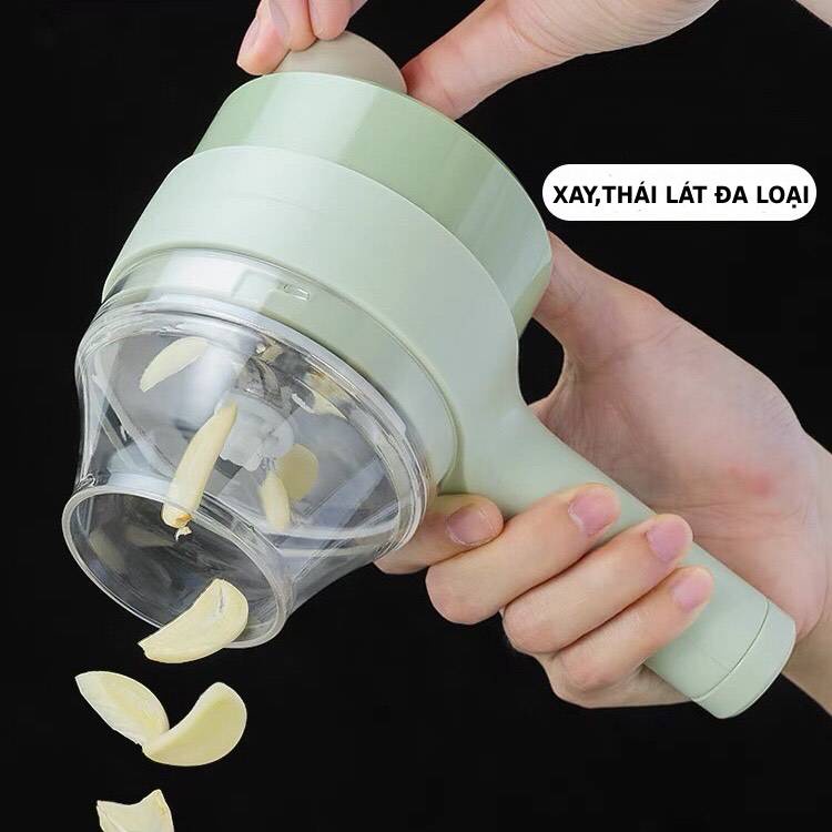 Máy xay, máy thái Hành Tỏi, rau củ quả thực phẩm mini tích điện cầm tay