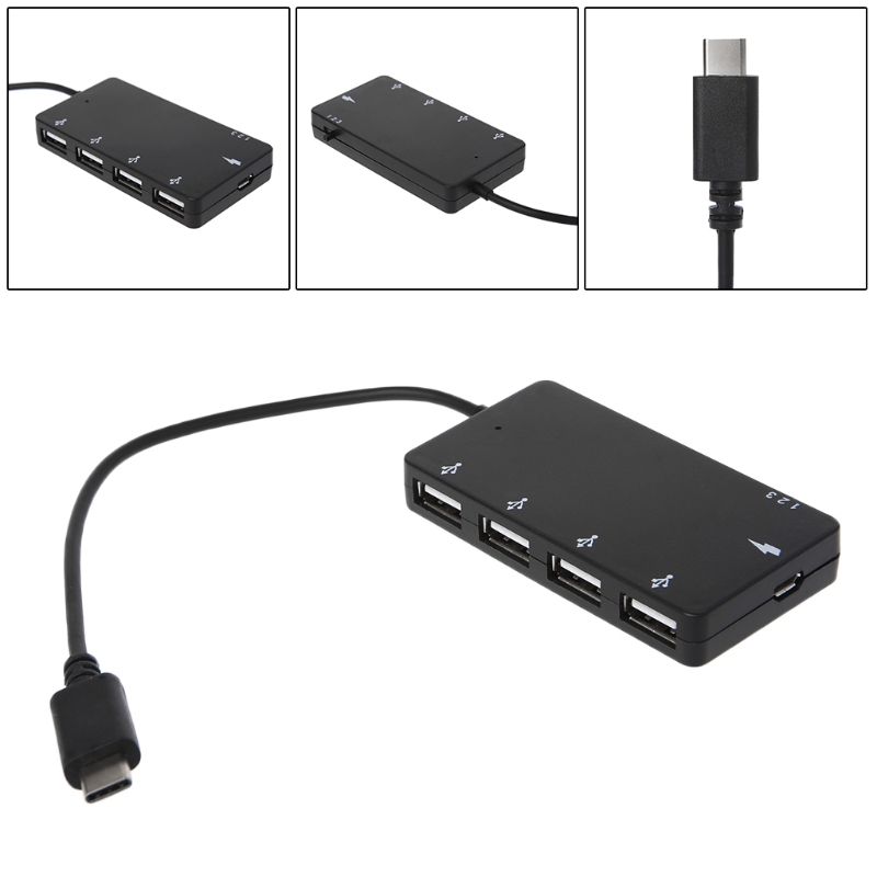 Bộ Chia 4 Cổng Usb Loại C Otg Cho Điện Thoại Thông Minh / Máy Tính Bảng / Pc / Macbook