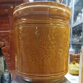 Hũ đựng gạo sứ Bát Tràng Việt Nam 20 kí gạo cao 43cm