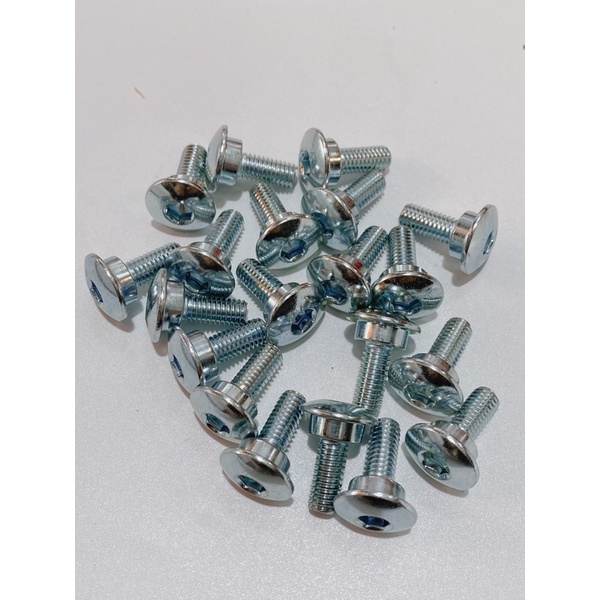 Ốc bulong 6li15 có gờ sắt xi bóng sử dụng lục giác, vít 3ke xiết hoặc mở