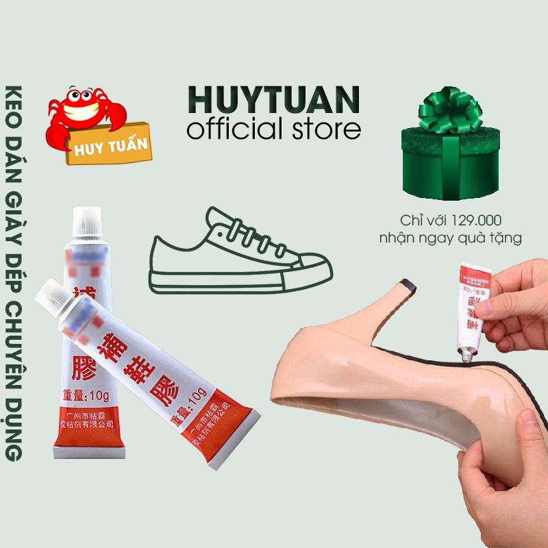Keo dán giày thể thao, giày da, dép trong suốt siêu dính hiệu con chó, giá rẻ, tuýp 10g