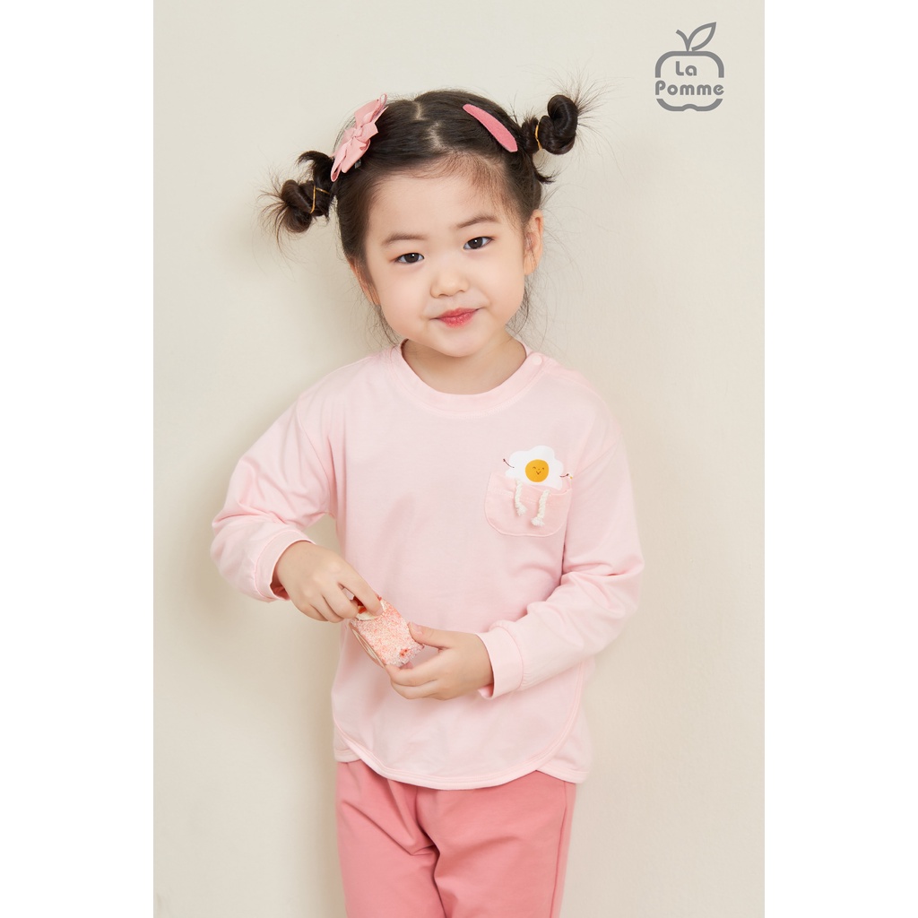 Bộ đồ dài tay La Pomme Smiling Egg - Hồng
