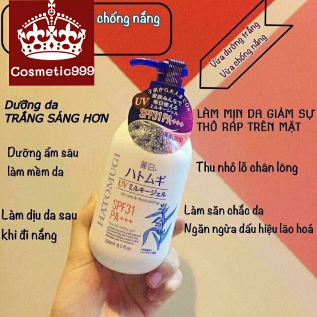 [Auth 100%] Sữa dưỡng thể Hatomugi nhật bản 400ml-cosmetic999
