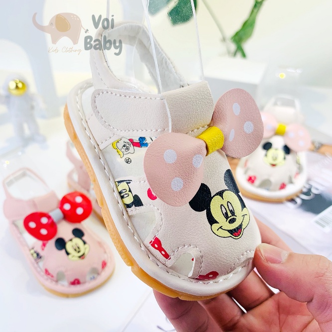 Dép tập đi cho bé gái hình mickey DTD3