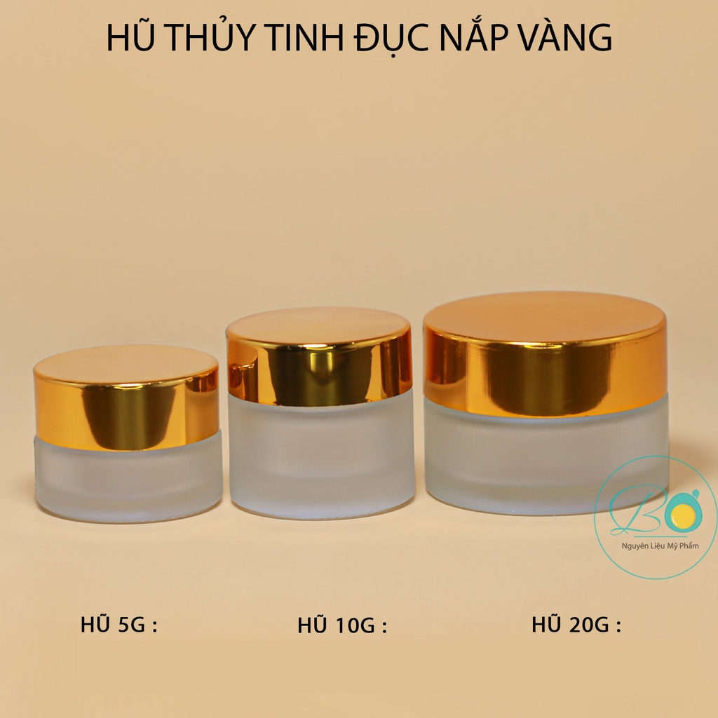Hũ Thủy Tinh Mờ Nắp Vàng
