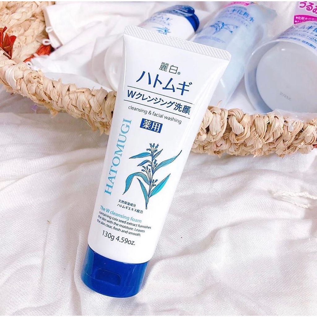Sữa rửa mặt Hatomugi ý dĩ dưỡng ẩm trắng da Reihaku Cleansing Facial Foam Nhật Bản