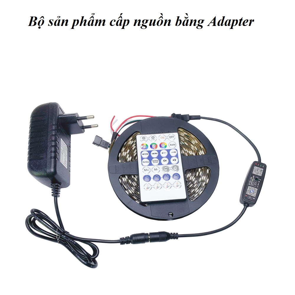 Bộ dây đèn led ARGB WS2812B 60led/m + Bộ ĐK led SPI bluetooth Cảm biến nhạc dùng trang trí máy tính,Tivi...