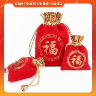 Túi nhung rút miệng màu đỏ