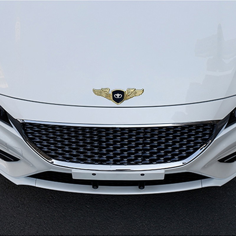 Miếng dán mui xe hơi bằng kim loại hình đôi cánh trang trí cho Daewoo G2X Gentra Korando Tosca