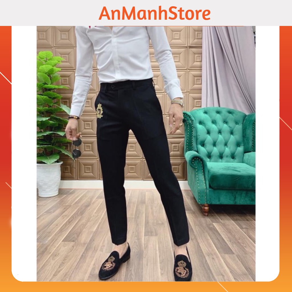 Quần âu nam thêu hoạ tiết con ong vải chống nhăn cực chất | BigBuy360 - bigbuy360.vn