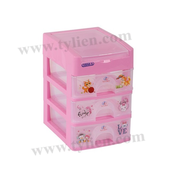 Tủ nhựa mini 4 tầng nhỏ S (15.5x20x24) Tý Liên nhựa pp chính phẩm cứng cáp, bền bỉ thiết kế sang trọng hình ảnh xinh xắn