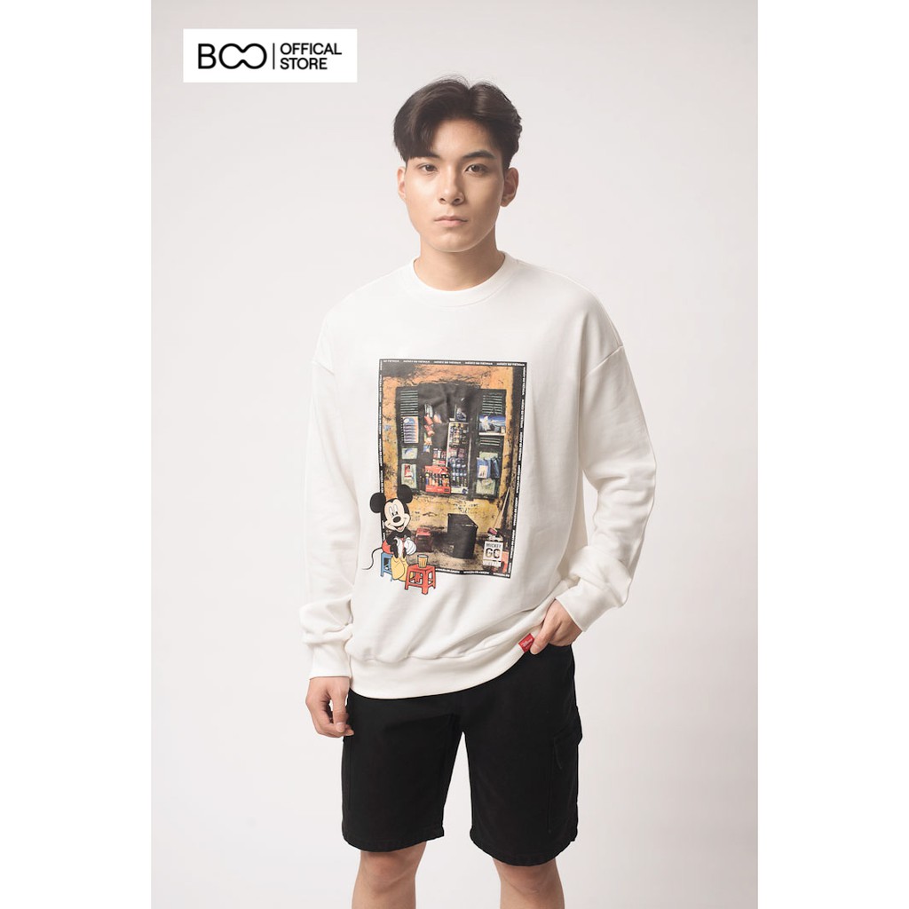 Áo Sweatshirt Nỉ Không Mũ Nam Nữ Unisex BOO Dáng Oversize In Hình Mickey Cao Cấp | BigBuy360 - bigbuy360.vn