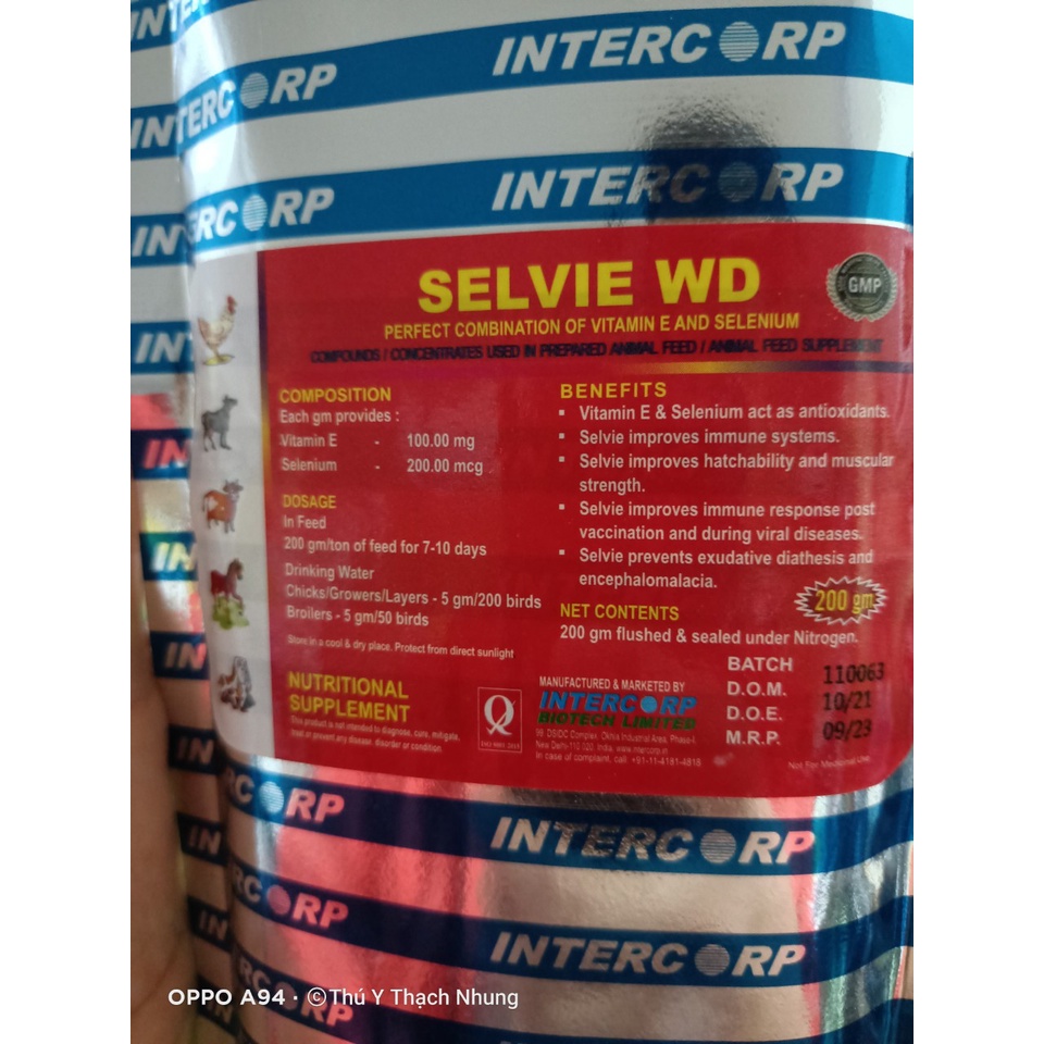 SELVIE WD 200g ẤN ĐỘ Kích mào – Trổ mã, Tăng cường tỷ lệ đẻ, tỷ lệ phôi và tỷ lệ ấp nở. Kích mã siêu mạnh - nhanh