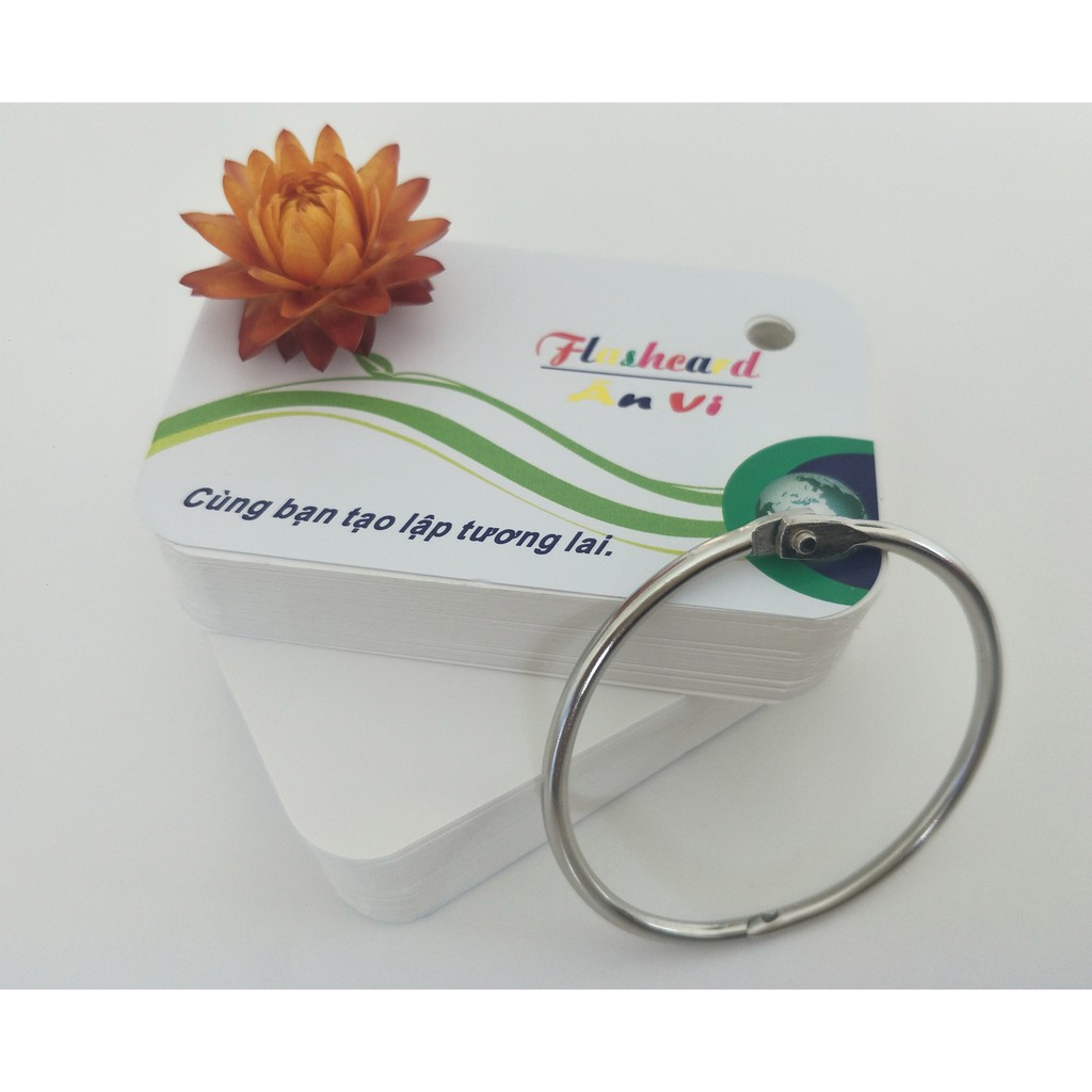 1000 thẻ flashcard kích thước 5x8cm vuông học tiếng anh, nhật, đức, pháp, hàn