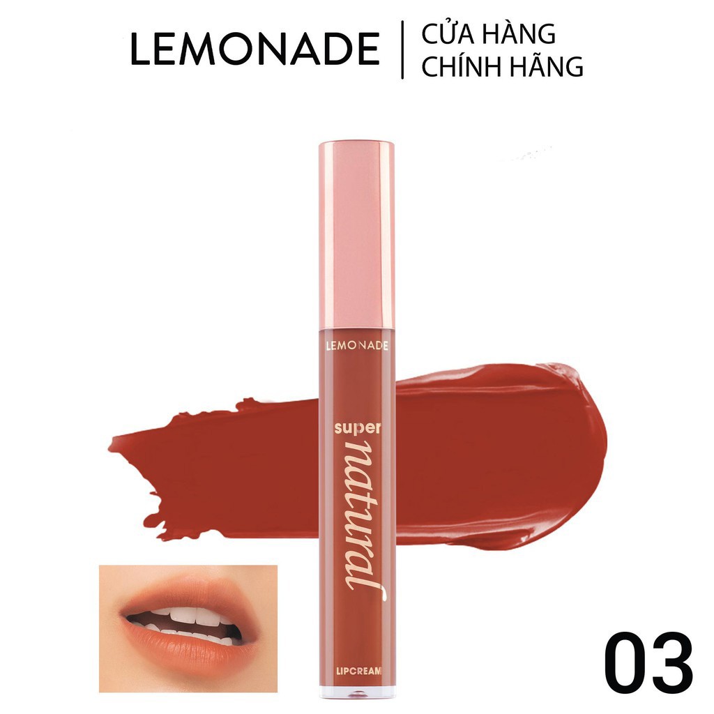 Son Kem Lì Lemonade Màu Đỏ Cam Nâu 03 Angel Wings 5g SuperNatural Matte Lipcream #03 Angel Wings