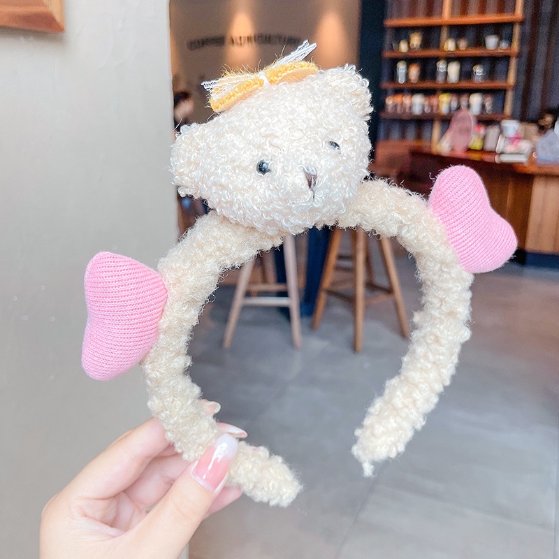 Băng đô cài tóc hình gấu bông dễ thương phong cách hàn quốc dành cho nữ