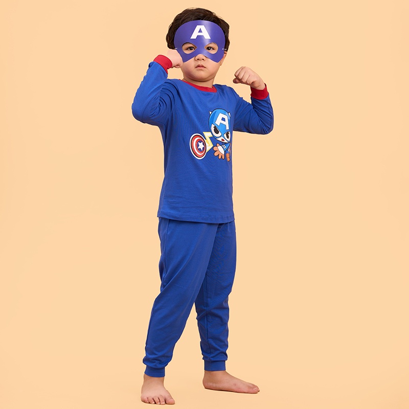 Đồ bộ quần áo thun dài tay hóa trang Halloween siêu nhân mùa thu đông Econice. Size trẻ em 4, 5, 6, 7, 8, 9, 10 tuổi